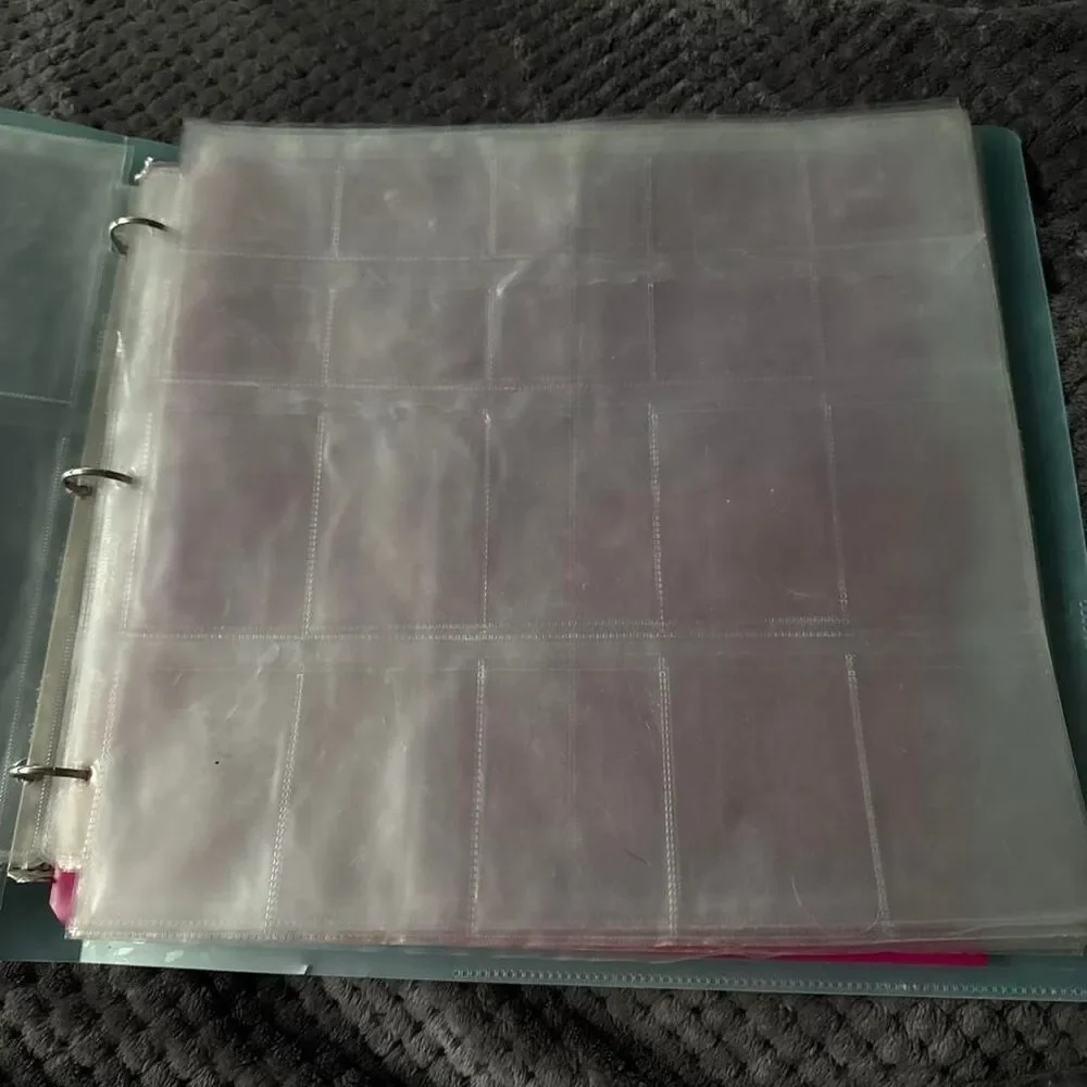 Clear plastic binder with 3 ring binder with inserts for scrapbooking